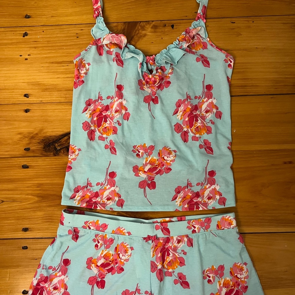 Betsey Johnson Two Piece Pajama Set. Size Medium.